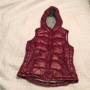 Burgundy puffy vest